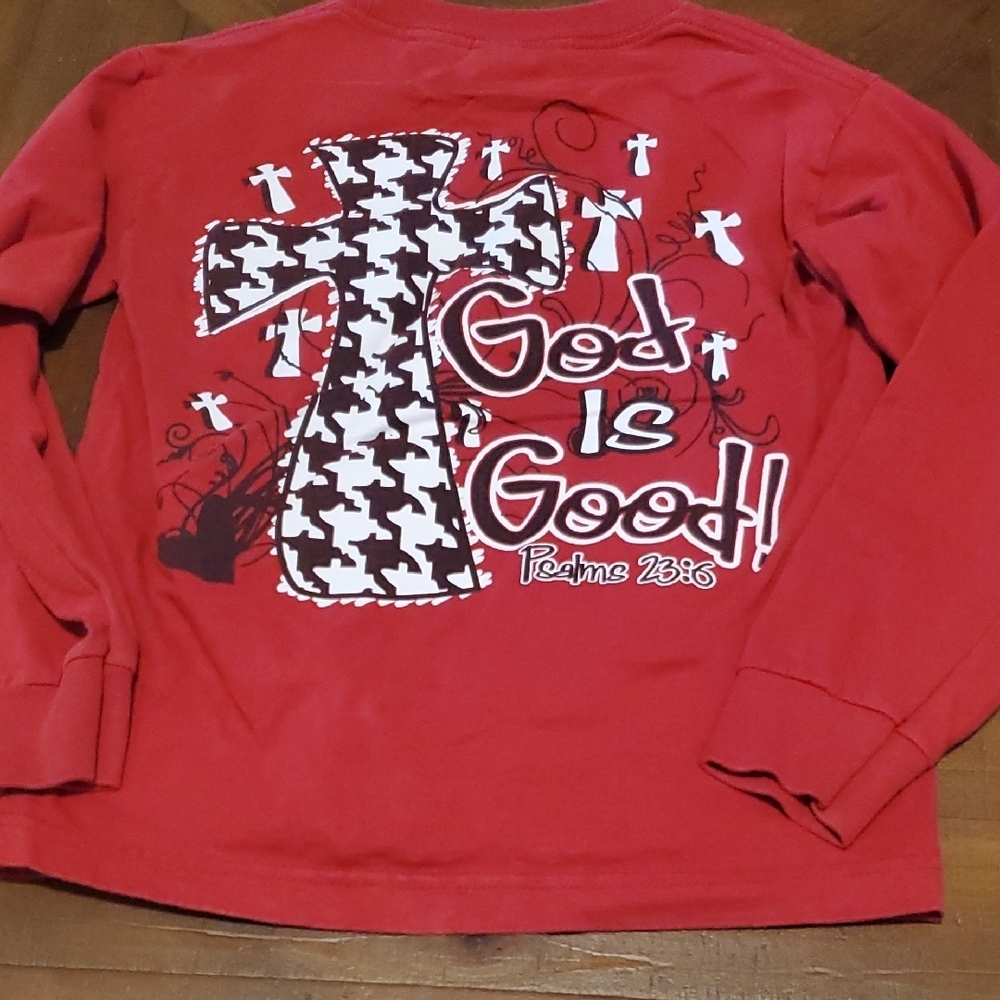 Stylish Red Long Sleeve Kids Tee - Picture 4 of 4